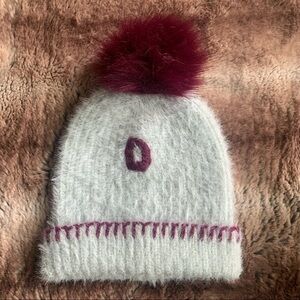 Anthropologie Fuzzy Monogram Initial D Kids Hat